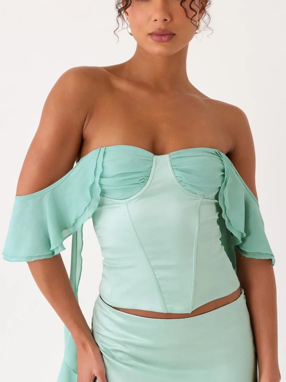 Strapless Mint Green Women's Corset Dress Top